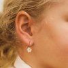 White Pearl hoop gold náušnice