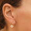 White Pearl hoop gold náušnice