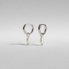 Pearl Hoop Silver náušnice