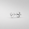 Silver Open Heart náušnice 1ks