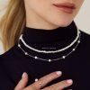 Silver Satin Pearls náhrdelník