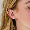 14K Gold Solitaire Stud náušnice
