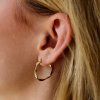 14K Gold Curly Hoop náušnice