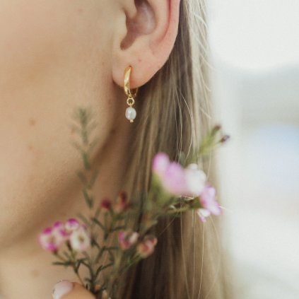 říční perla náušnice