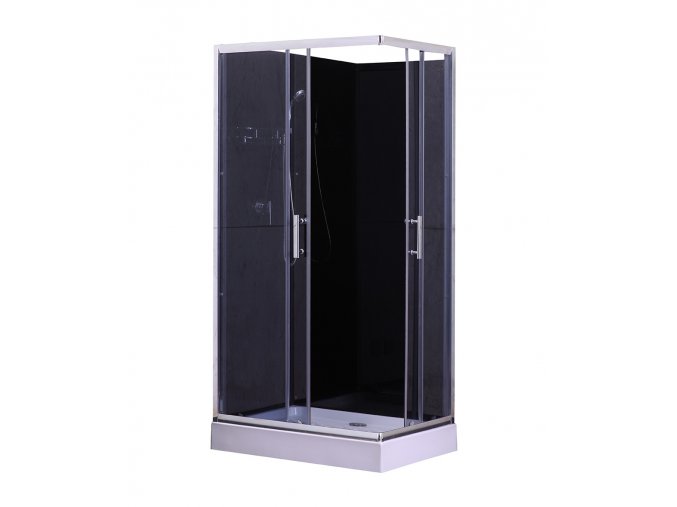 Sprchový box  LIVIE PLUS black 100x80