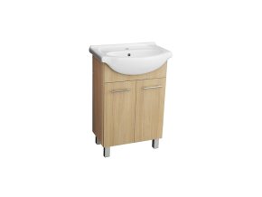 Koupelnová skříňka závěsná s keramickým umyvadlem Ema 55 | A-Interiéry