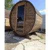 Venkovní sudová sauna na dřevo nebo elektřinu LOLA 180x220 pro 4 osoby