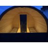 Venkovní sudová sauna na dřevo nebo elektřinu BLACK 240 x220 pro 4-6 osob