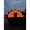 Venkovní sudová sauna na dřevo nebo elektřinu BLACK 240 x220 pro 4-6 osob