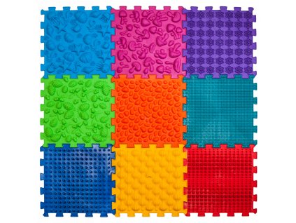 Masážní ortopedické podložky "Puzzle Mix" 9 modulů