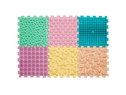 Masážní ortopedické podložky Pastel Mix 6 modulů
