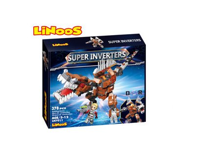 139263 linoos stavebnice 378ks robot dinosaurus s postavickou