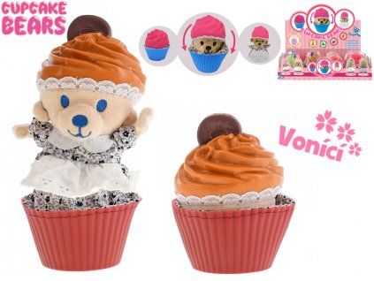 Cupcake medvídek plyšový 10cm vonící v blistru 12druhů