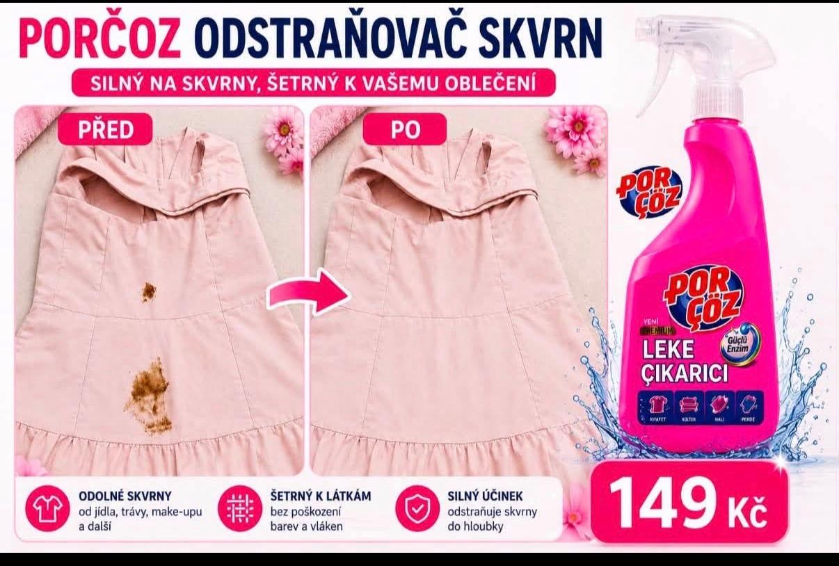 Porçöz odstraňovač skvrn - Před a Po