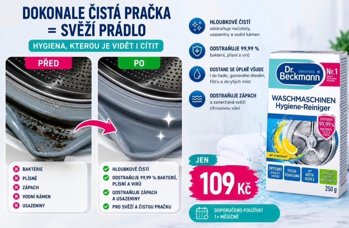 Dr. Beckmann čistič pračky - Před a Po