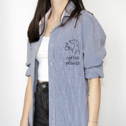 Upcyklovaná košile Coffee please