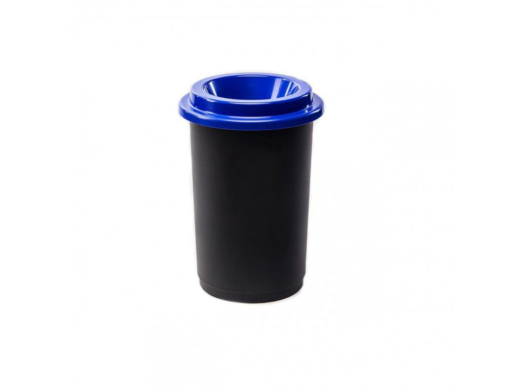Guľatý plastový kôš na triedený odpad, 50 l, modrá