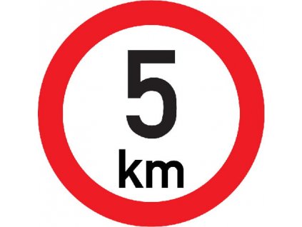 Značka Označenie najvyššej povolenej rýchlosti 5 km