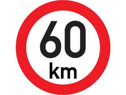 Značka Označenie najvyššej povolenej rýchlosti 60 km