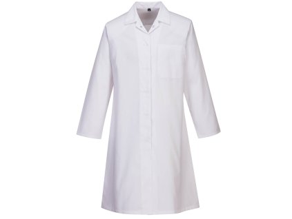Dámsky potravinársky plášť, jedno vrecko biely