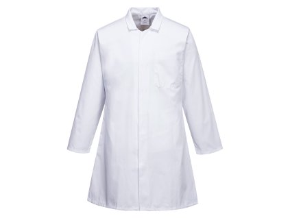 Plášť potravinársky pánsky s tromi vreckami biely