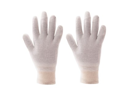 Pletené rukavice s manžetou béžové