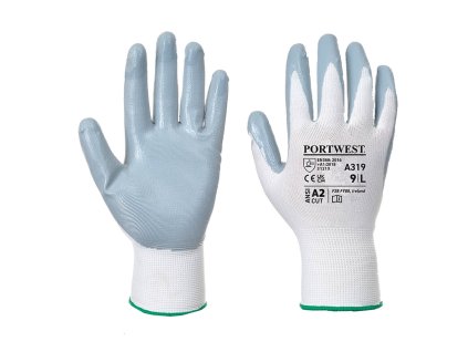 Rukavice nitrilové Flexo Grip (balené v sáčku) šedo-biele