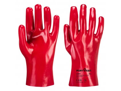 PVC manžetová rukavica červená