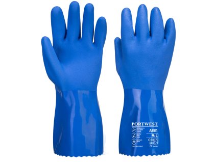 Modré PVC Chem rukavice modré