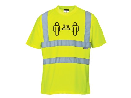 Tričko Hi-Vis pre sociálny odstup žlté
