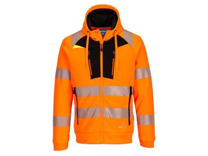 DX4 Hi-Vis mikina s kapucňou oranžovo-čierna