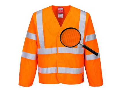 Hi-Vis Antistatická blúza - Plameňu odolná oranžová