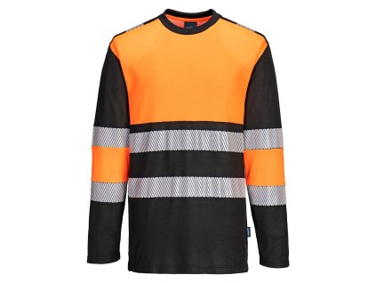 PW3 Hi-Vis trieda 1 Tričko oranžovo-čierne