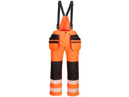 Nohavice na traky PW3 Hi-Vis oranžovo-čierne