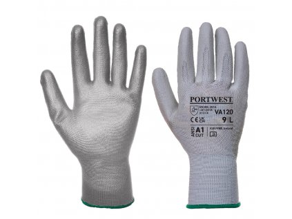 Automatové PU dlaňové rukavice šedé