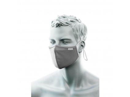 3-vrstvové antimikrobiálne látkové rúško na tvár s nosným mostíkom (Pk25) šedé