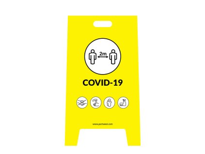 Covid - Výstražná značka na ráme žltá