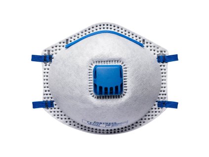 Uhlíkový respirátor FFP2 s výdychovým ventilom biely