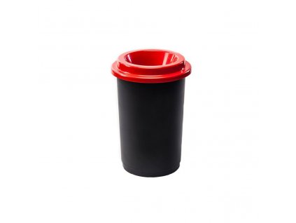 Guľatý plastový kôš na triedený odpad, 50 l, červená