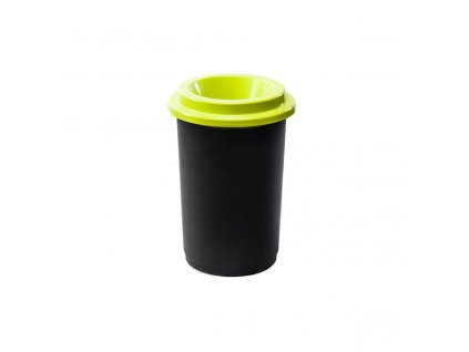 Guľatý plastový kôš na triedený odpad, 50 l, zelená