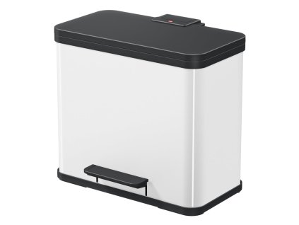 Kovový kôš s tlmeným zatváraním DUO, 17 a 9 l, biely