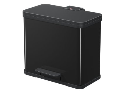 Kovový kôš s tlmeným zatváraním DUO, 17 a 9 l, čierny