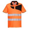 PW2 Hi-Vis Polo tričko S/S oranžovo-čierne