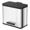Kovový kôš s tlmeným zatváraním DUO, 17 a 9 l, nerez
