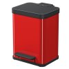 Kovový kôš s tlmeným zatváraním, 17 l, červený