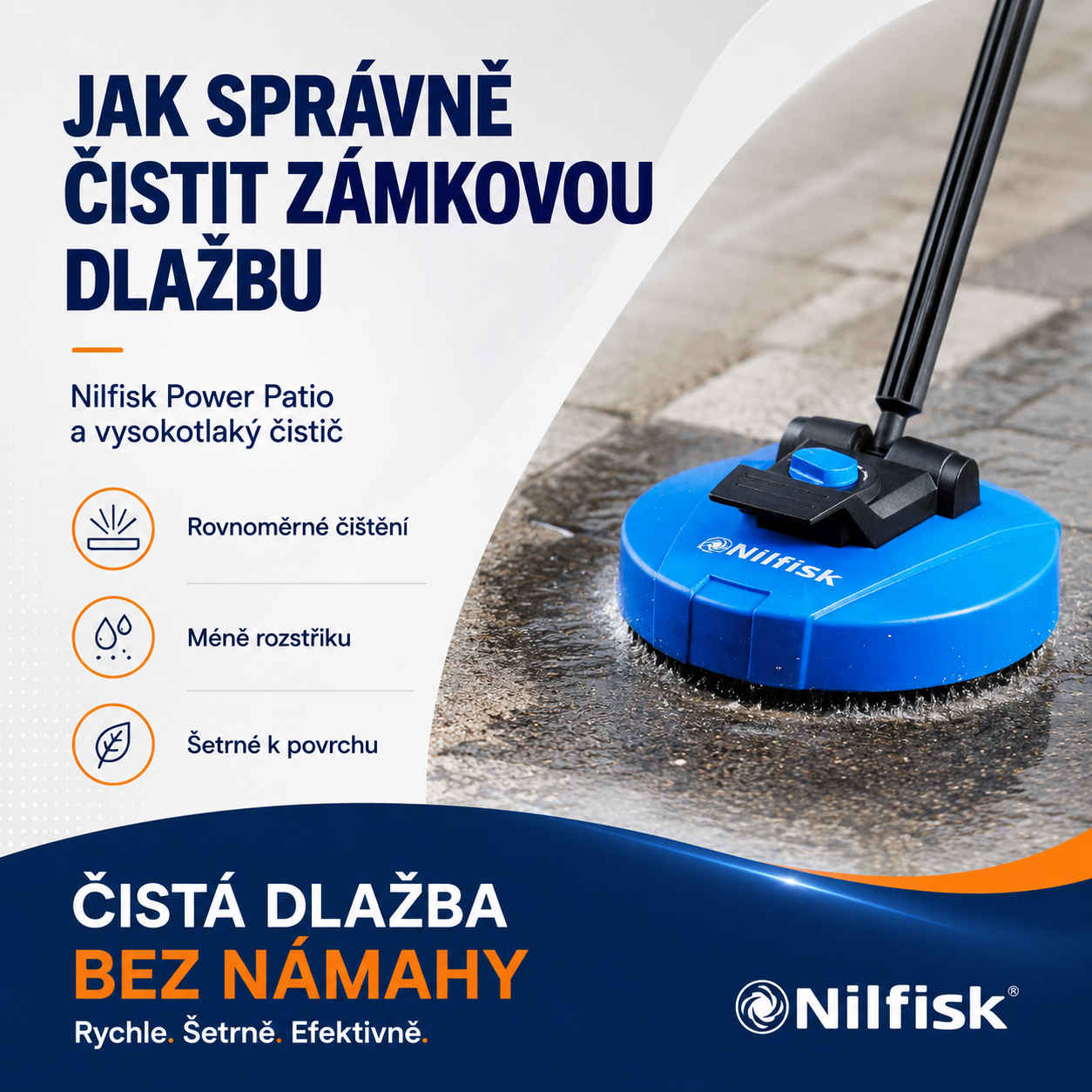 Jak správně čistit zámkovou dlažbu – Nilfisk Power Patio a vysokotlaký čistič