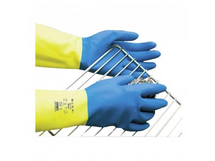 Ochranné rukavice NANO, přírodní latex  + neoprenový latex , semišované (Velikost M - 7)