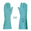 Rukavice gumové technické Neutron "38F"  330/0,38 mm, nitrilové, zelené, semišované (Velikost S - 6)