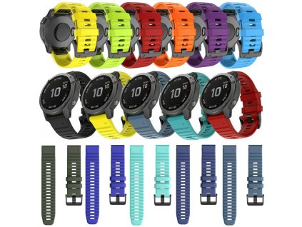 WAVE 26mm silikonový gumový řemínek pro Garmin Fenix army green EASYFIT/QUICKFIT