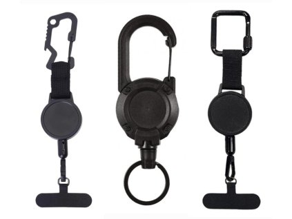 Karabina s navíjecí šňůrou samonavíjecí držák outdoor klíčenka nářadí s samonavíjecím ocelovým lankem